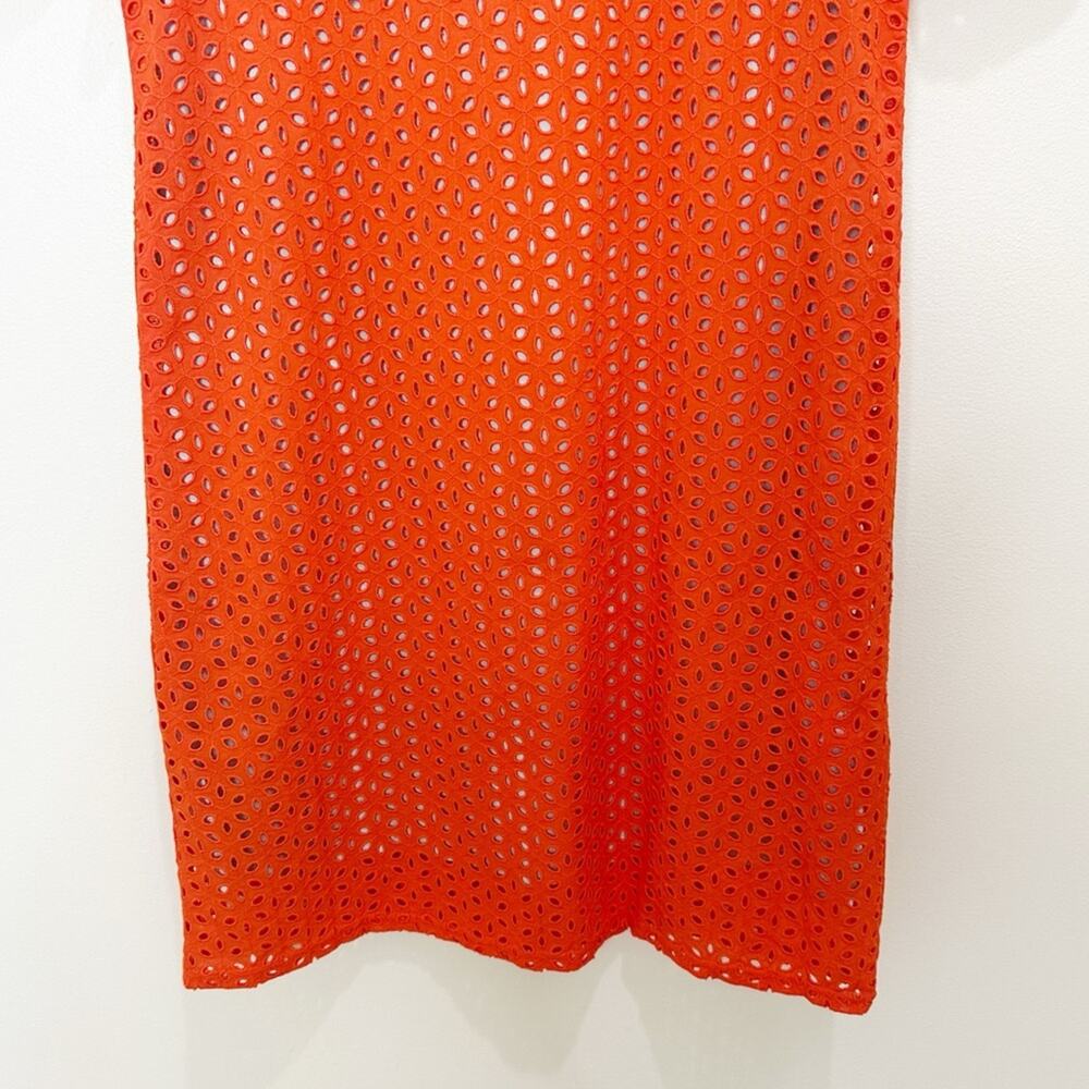 Never A Wallflower Eyelet Puff Sleeve Mini Dress Women’s Size XS Fire Orange - Picture 5 of 10